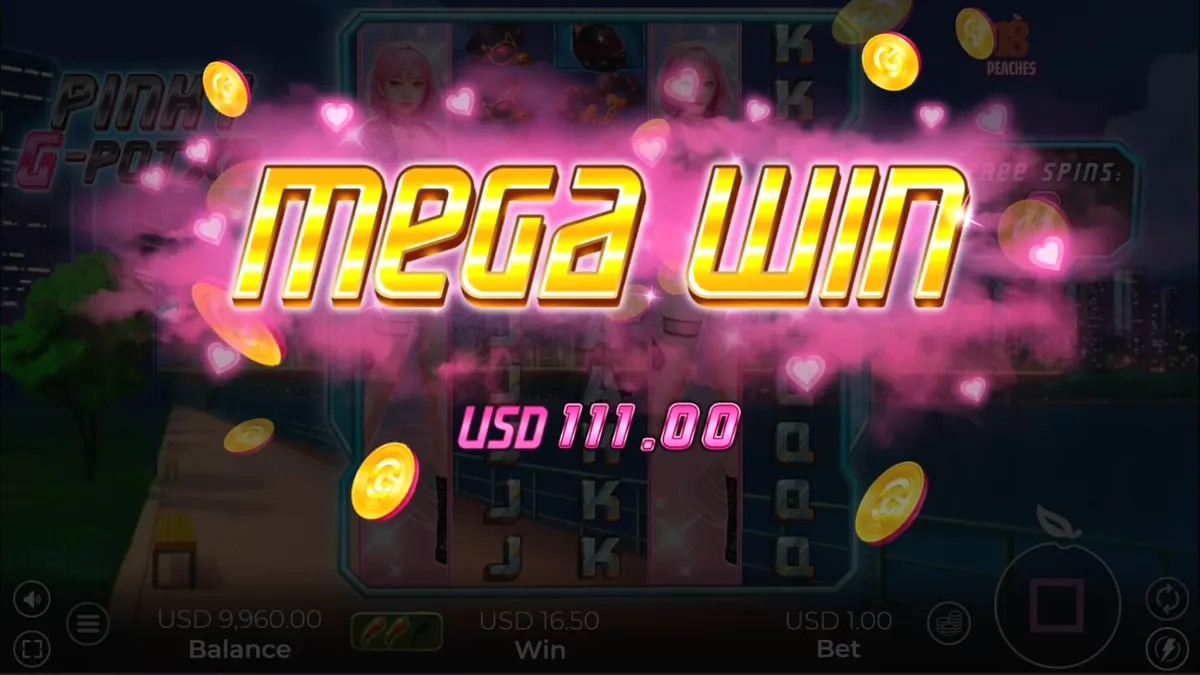 Tampilan visual neon futuristik dari slot Pinky G-Pot X2