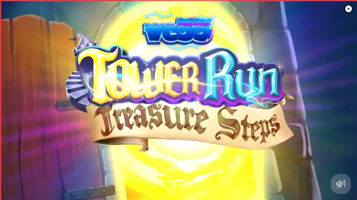 Tampilan visual pixel-art dari slot Tower Run Treasure Steps yang menampilkan Bob mendaki menara.